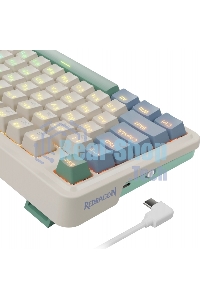 Клавиатура Redragon Ucal Pro гибридная, USB Type-A, Bluetooth, радиоканал, бежевый