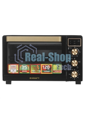 Мини-печь Kraft KF-MO 3506 KGLB (черный/золото) с дисплеем