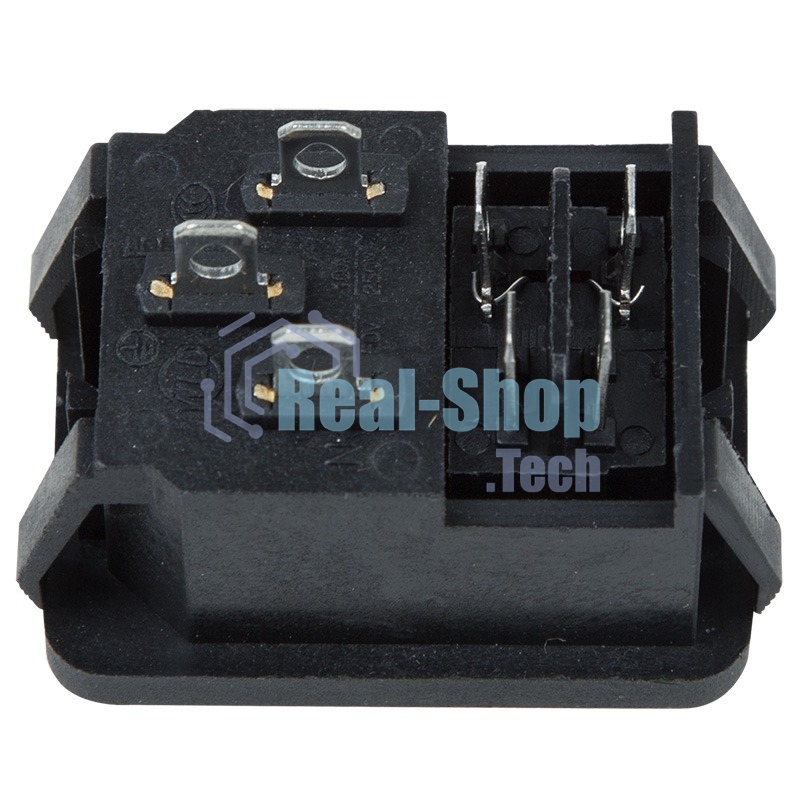 Выключатель клавишный Rexant 250V 10А (4с) ON-OFF красный с подсветкой и штекером C14 3PIN