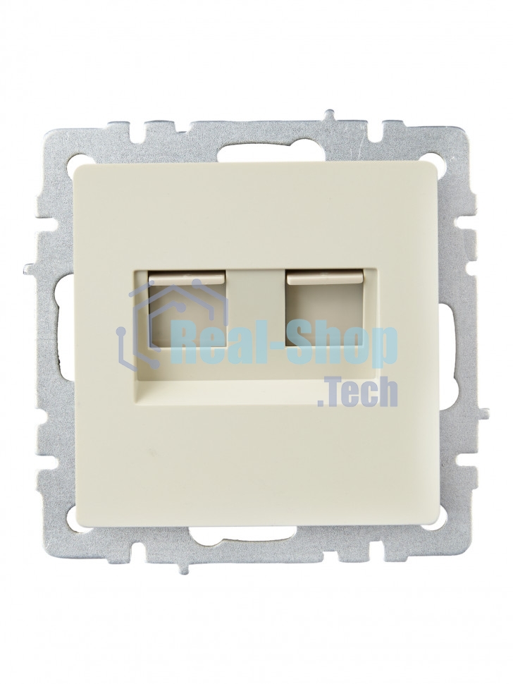 Розетка компьютерная двойная IEK BRITE РК10-2-БрКр (BR-K20-1-K10) СП RJ45 кат.5E бежевый