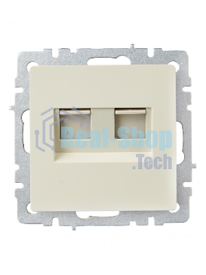 Розетка компьютерная двойная IEK BRITE РК10-2-БрКр (BR-K20-1-K10) СП RJ45 кат.5E бежевый