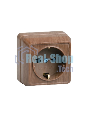 Розетка 1-м ОП Октава 16А РС20-3-ОД с заземл. дуб ИЭК ERO11-K04-16-DC