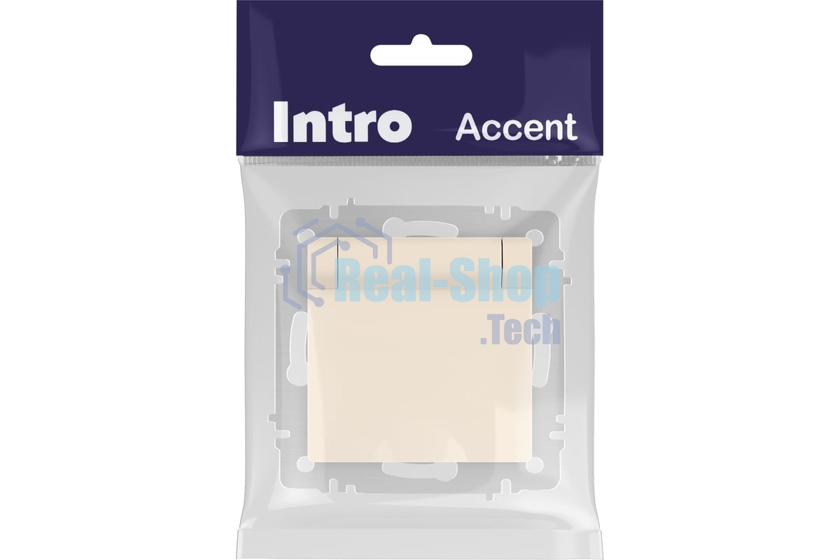 Розетка Intro Accent 6-203-02 2P+E Schuko с крышкой 16А-250В IP20 СУ сл.кость Б0063716