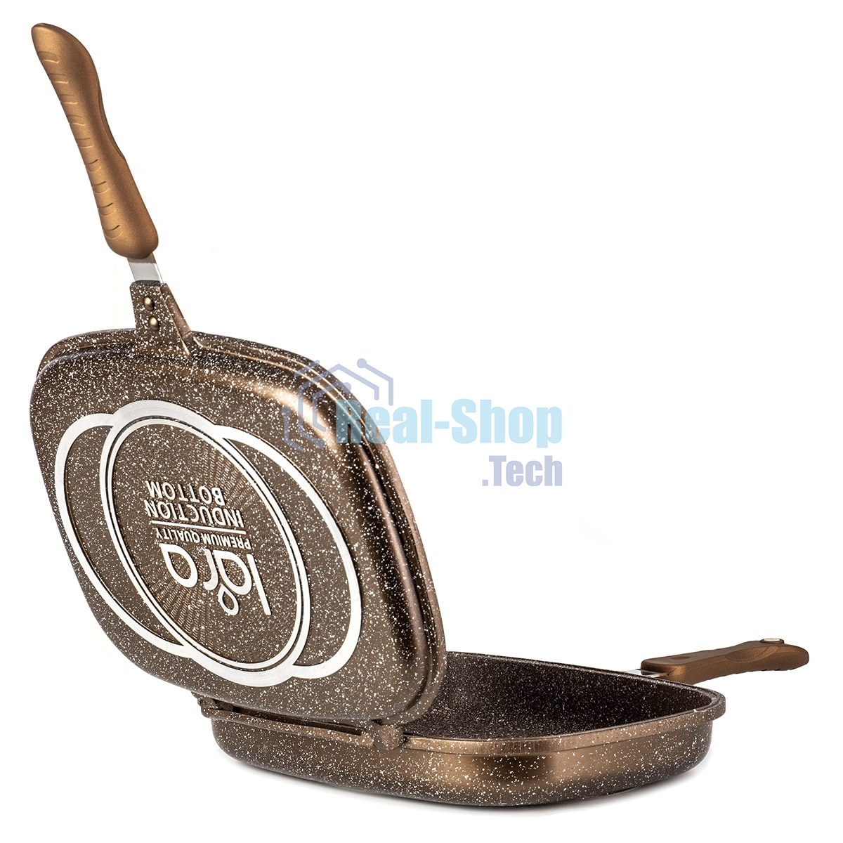 Сковорода-гриль Lara LR02-221 30 см, с крышкой, антипригарное покрытие