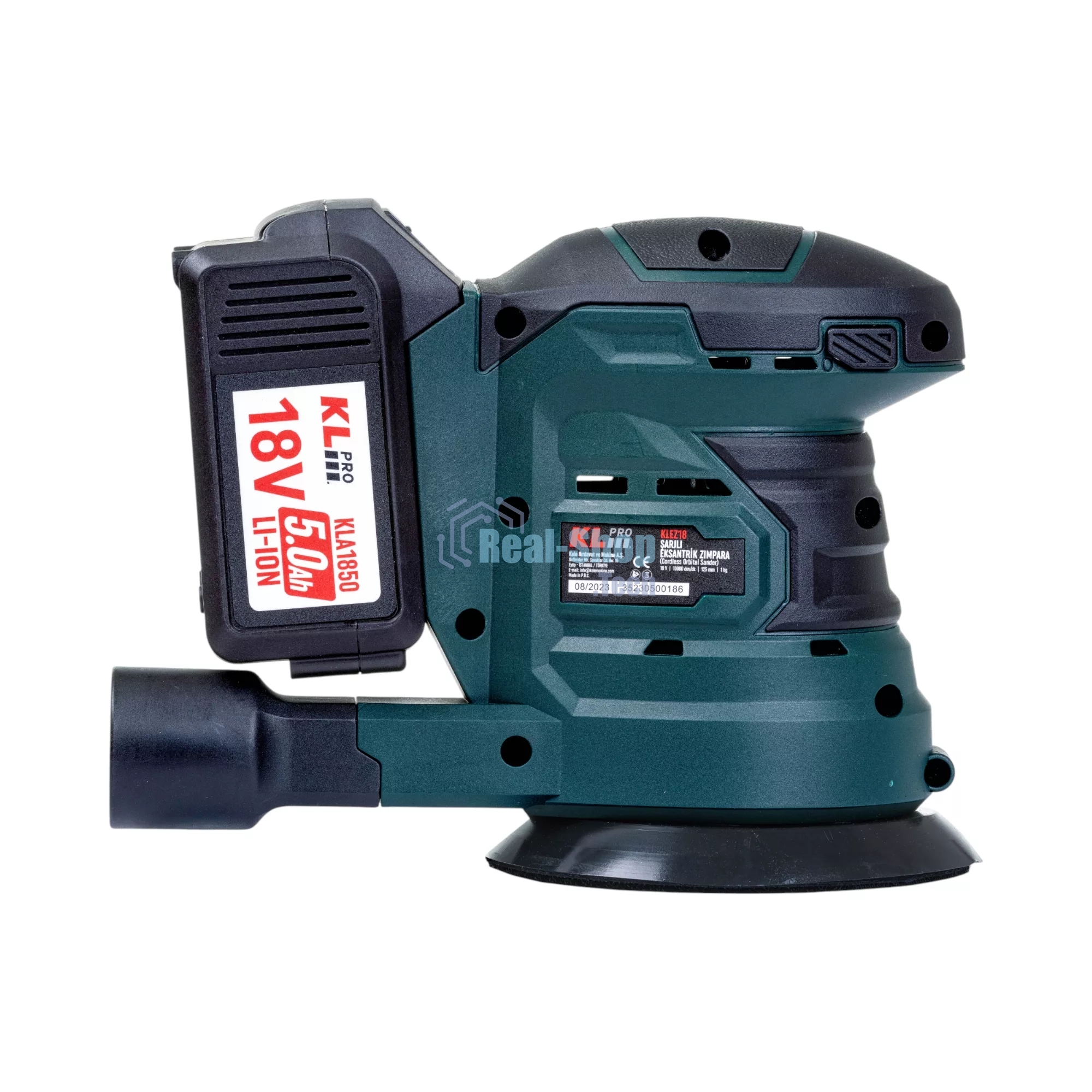 Эксцентриковая шлифовальная машина аккумуляторная KLPRO KLEZ18-50 (18В, Li-ion-2шт, 5.0А·ч, ЗУ 4,5А)