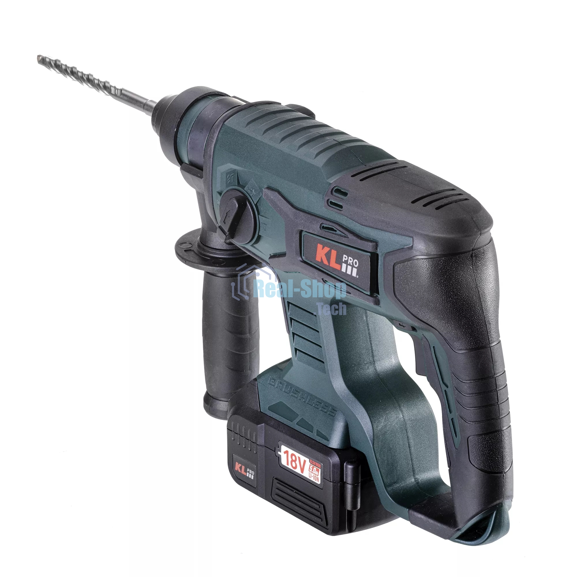 Профессиональный бесщеточный перфоратор аккумуляторный KLPRO KLPM18B-50 (18В, Li-ion-2шт, 5.0А·ч, 1,7Дж, SDS-plus, З/У,сумка)