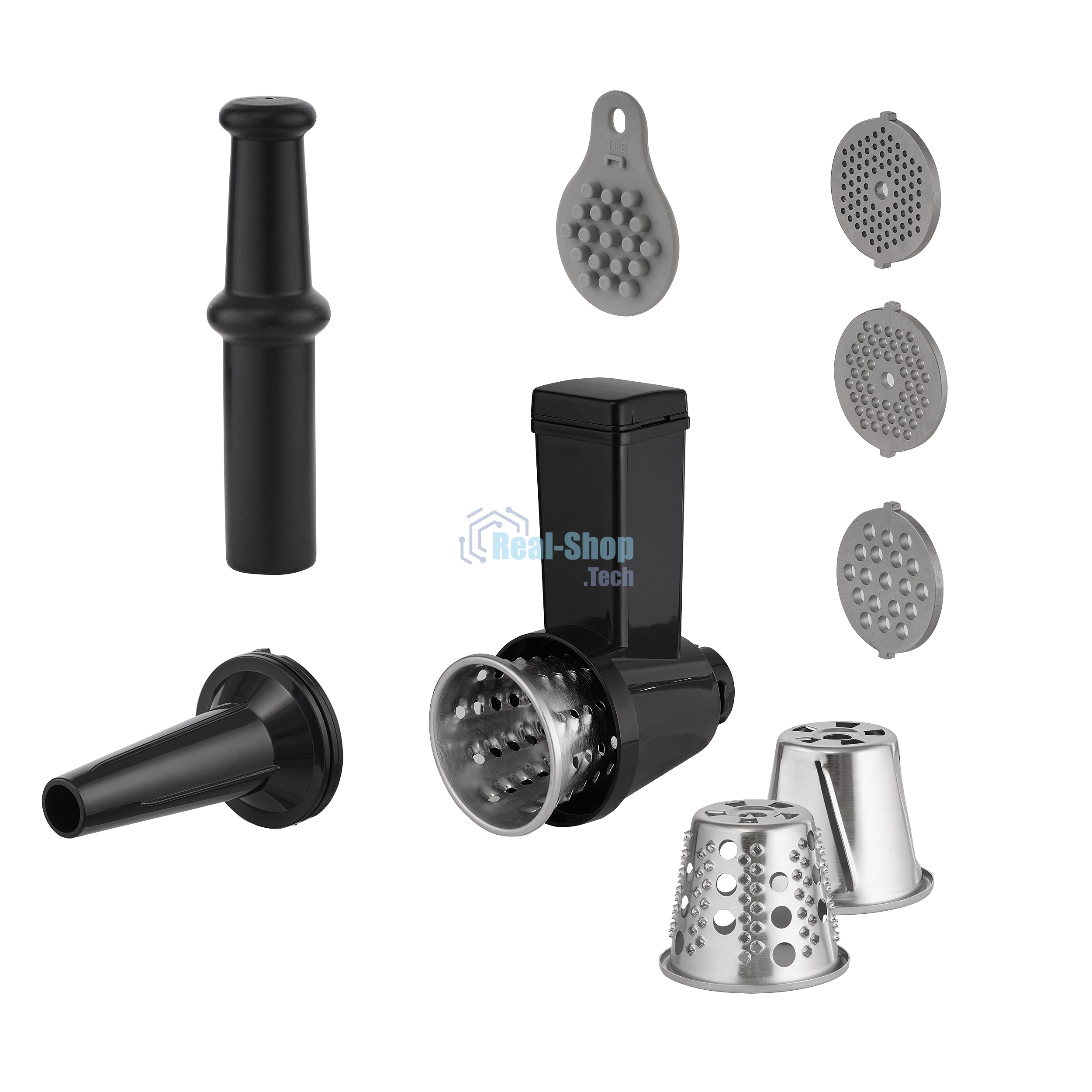 Мясорубка электрическая Korting KMG 0604 X серебристый, 2500 Вт, 3.5 кг/мин, реверс, защита от перегрузки, насадки - 6