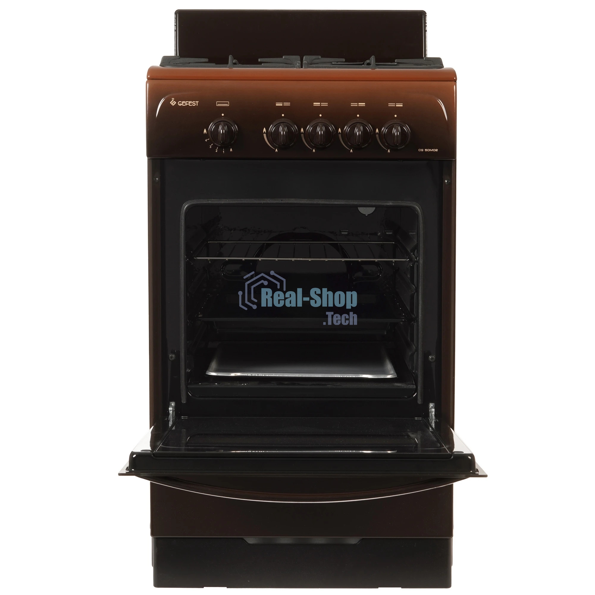 Плита газовая Gefest CG 50М02 К83 коричневый, конфорок 4 шт, духовка 42 л, 50 см x 85 см x 53 см