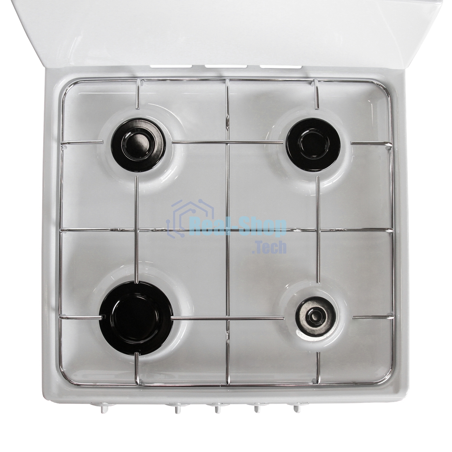 Плита газовая De Luxe 5040.38 г (щ) белый, конфорок 4 шт, духовка 43 л, 50 см x 85 см x 50 см