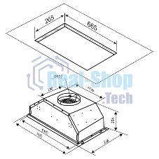 Вытяжка встраиваемая Zigmund & Shtain K 016.7 B черный, 70 см, 1050 куб. м/ч, 58 дБ