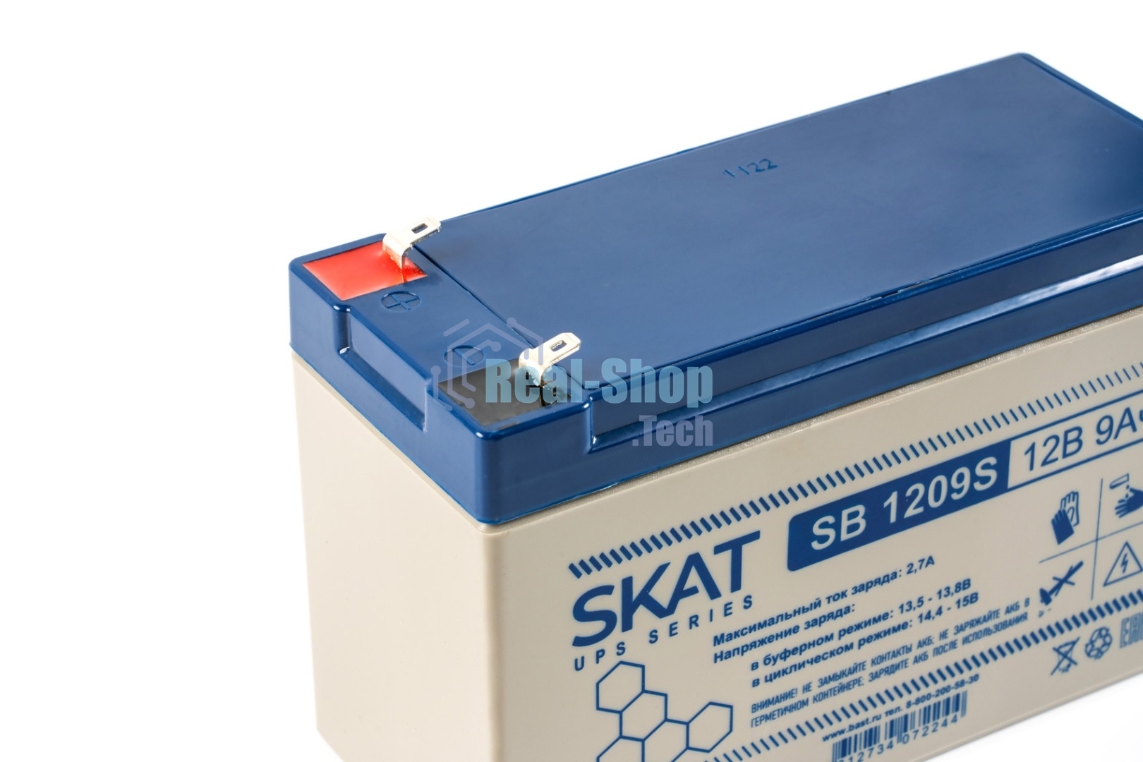 Батарея для ИБП свинцово-кислотная SKAT SB 1209S тип AGM 12V 9А·ч I зар. 2,6 А (ножевые клеммы) (8970)