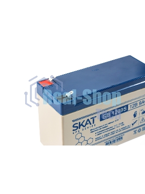 Батарея для ИБП свинцово-кислотная SKAT SB 1209S тип AGM 12V 9А·ч I зар. 2,6 А (ножевые клеммы) (8970)