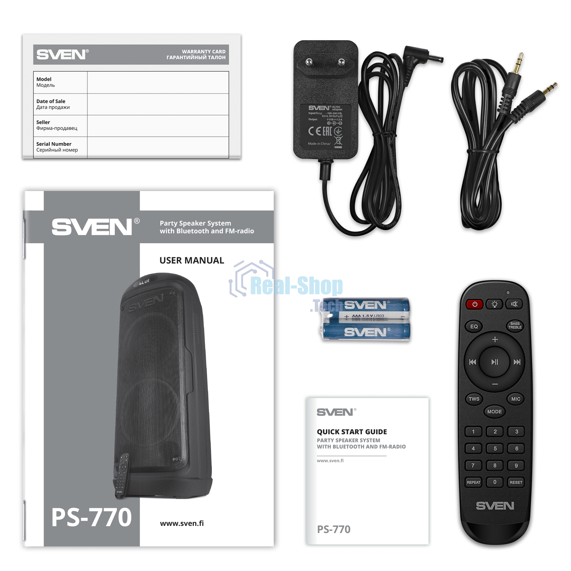 Мобильные колонки Sven PS-770 2.0 черный 2x50W Bluetooth
