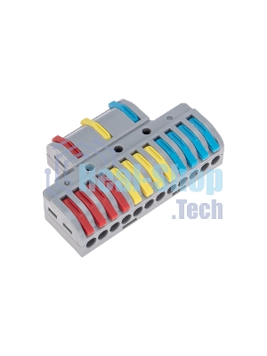 Клемма Rexant СМК 3х4 проходная разветвительная 3 полюса, с монтажной площадкой (1 ввод, 4 вывода на полюс) (10 шт/уп)