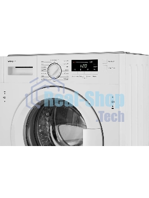 Встраиваемая стиральная машина Weissgauff WMI 6147 Inverter Steam класс:A+++, загрузка до 7кг, отжим:1400об/мин, белый