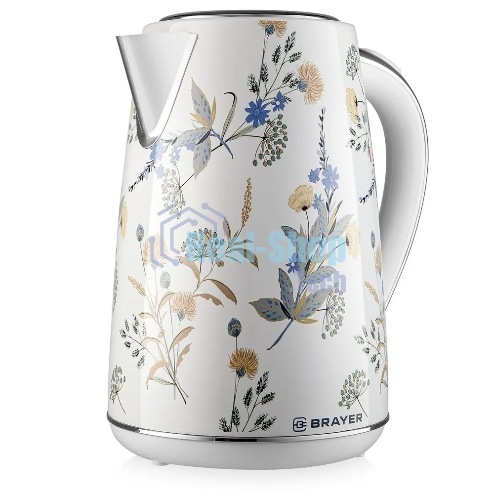 Чайник электрический BRAYER BR1083, 1.7л, стальной корпус