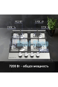Газовая варочная панель Zigmund & Shtain G 15.4 S независимая, нержавеющая сталь
