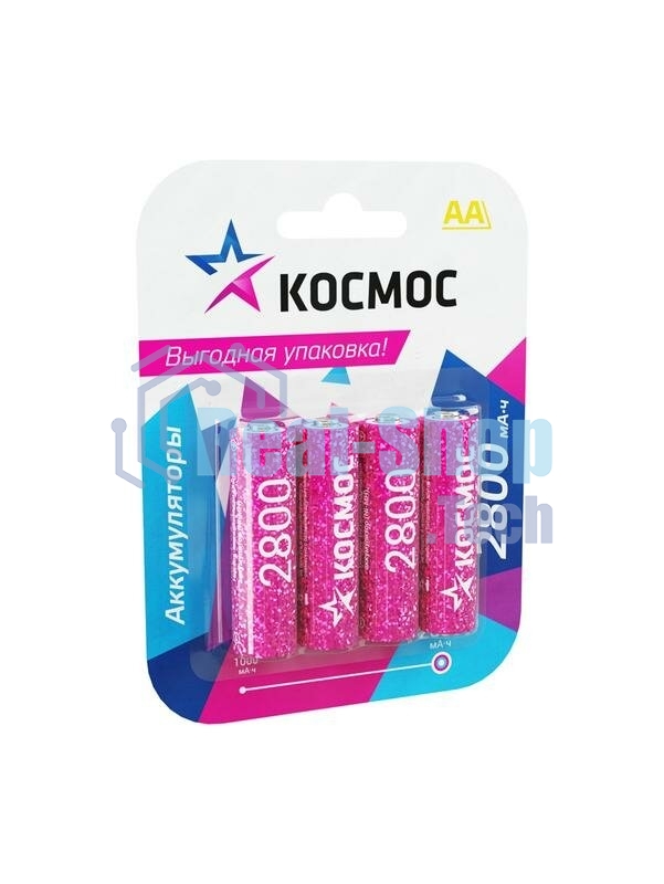 Аккумулятор AA/R6 NI-MN 2800 мАч BP-4 (блист.4шт) Космос KOCR6NIMH2800MAH4BL (цена за 1шт)