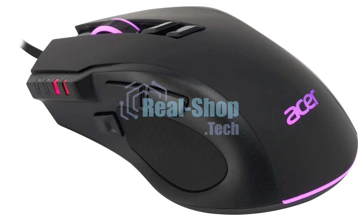 Мышь проводная Acer OMW150 черный, 4800 dpi, USB, кнопки - 8