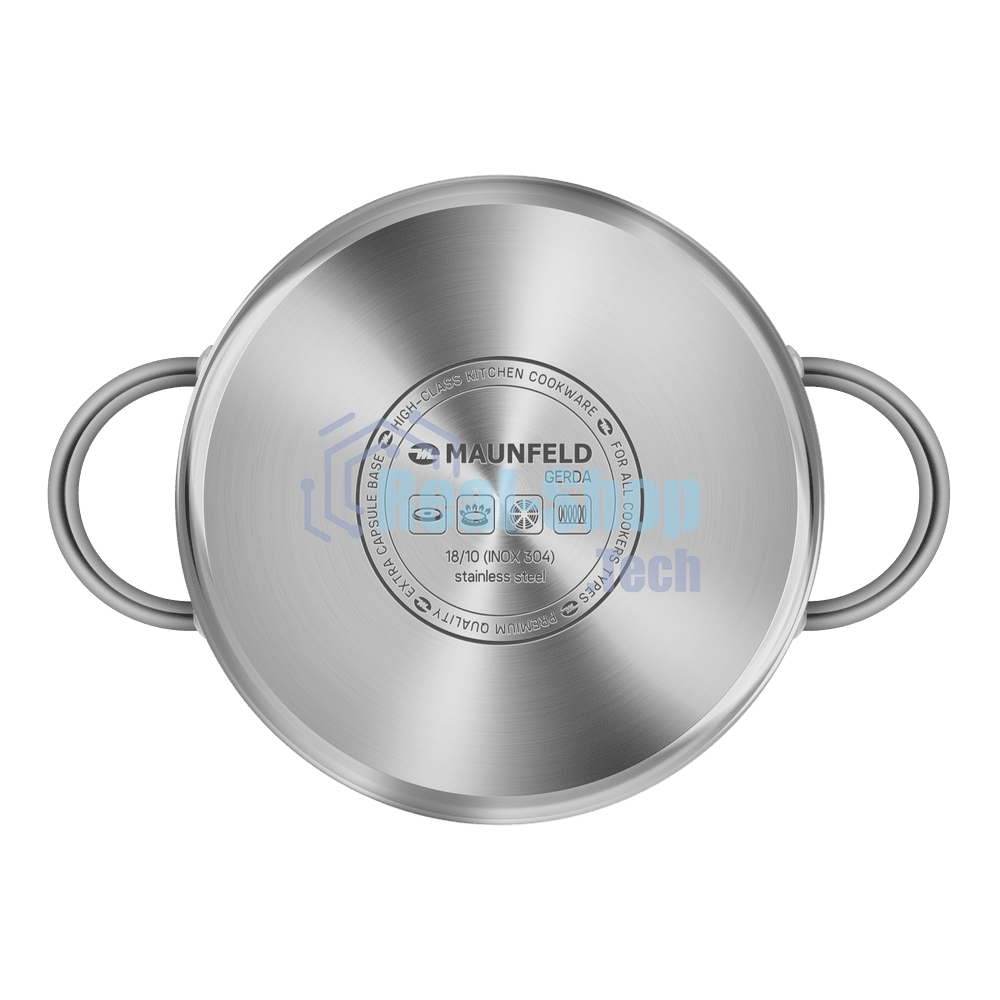 Кастрюля Maunfeld GERDA MCS25S07 из нержавеющей стали со стеклянной крышкой, 18 см, 2,5 л.