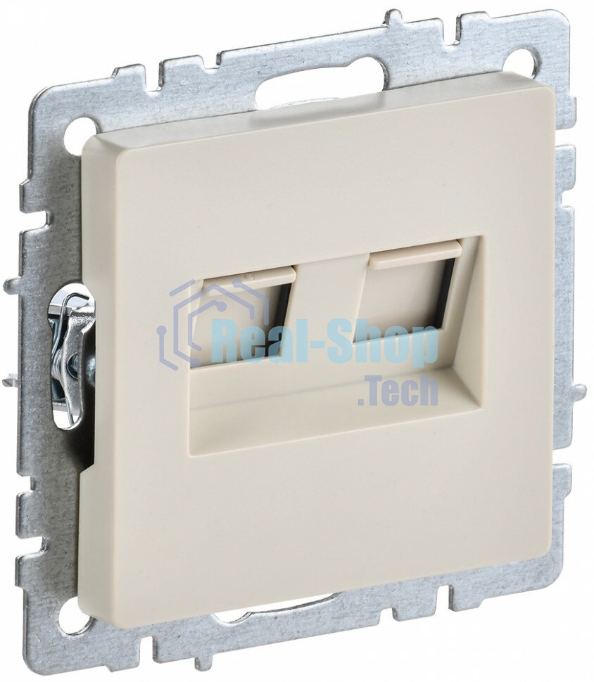 Розетка компьютерная двойная IEK BRITE РК10-2-БрКр (BR-K20-1-K10) СП RJ45 кат.5E бежевый