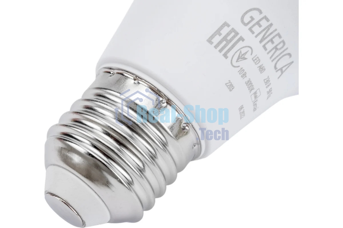 Лампа светодиодная GENERICA LL-A60-10-230-30-E27-G A60 10Вт грушевидная 3000К E27 230В