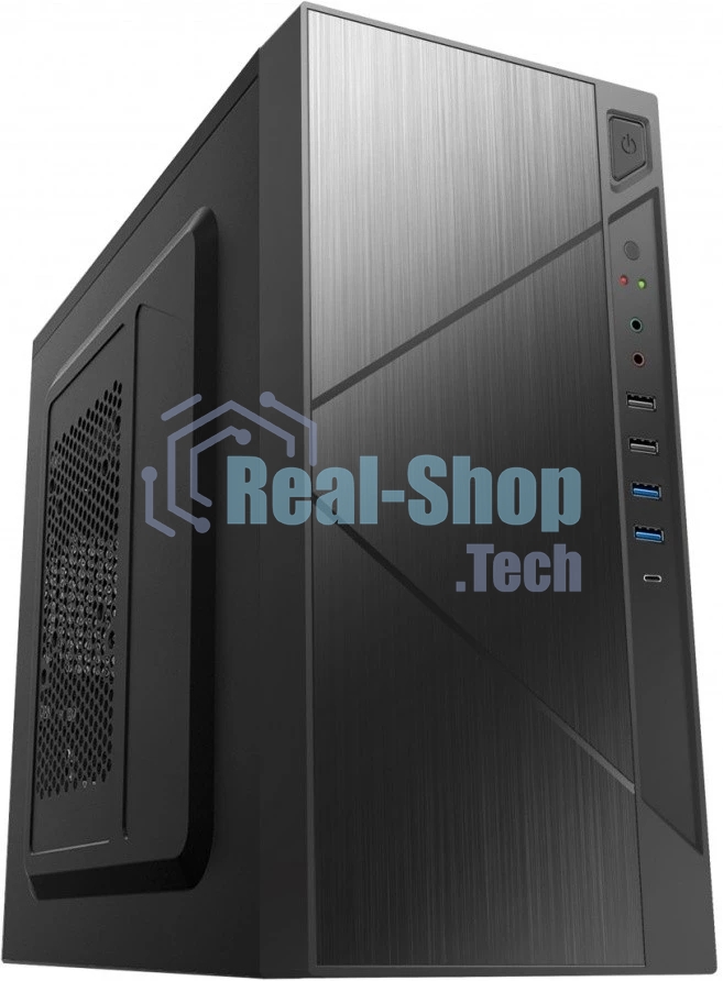 Компьютерный корпус с блоком питания 450Вт. Case Forza mATX case, black, w/PSU 450W 12cm, w/2xUSB 2.0, w/2xUSB 3.0, w/1xType-C (USB 2.0), w/pwr cord, w/o FAN