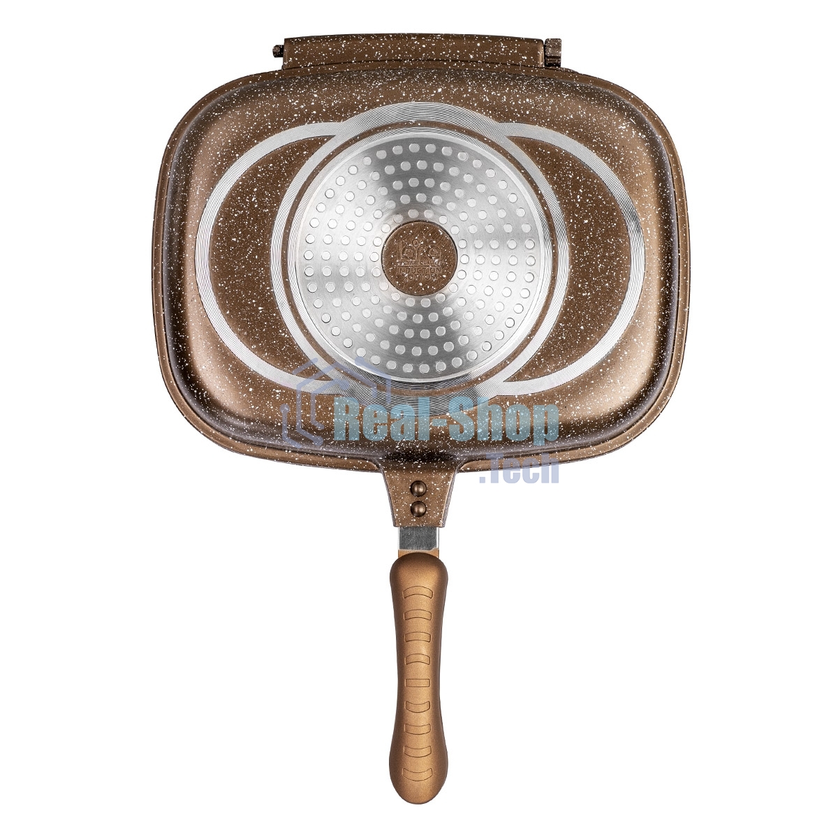 Сковорода-гриль Lara LR02-221 30 см, с крышкой, антипригарное покрытие