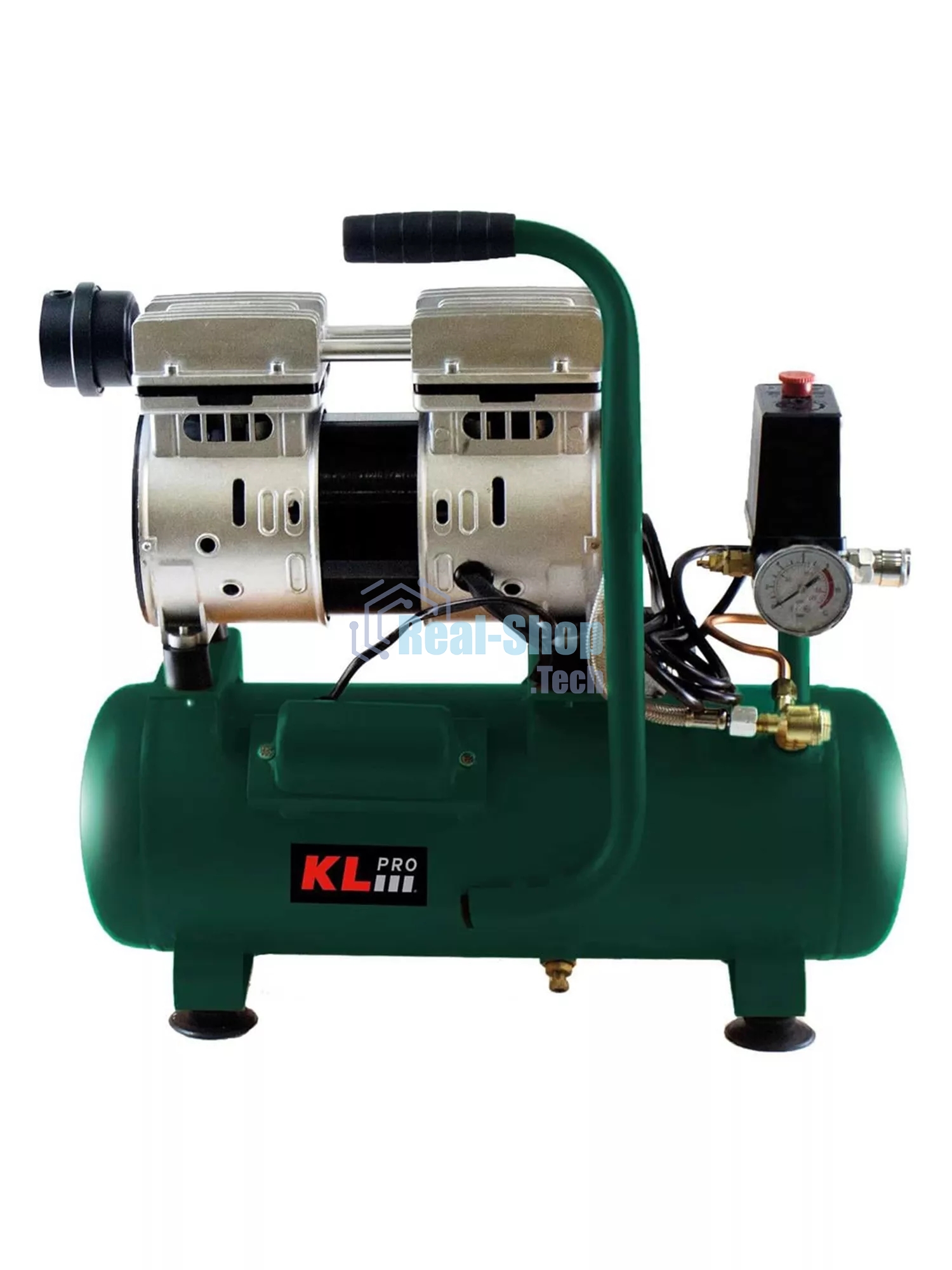 Профессиональный бесшумный воздушный компрессор KLPRO KLK8S (сеть, 0,7Квт, 8 бар, 131л/мин, емкость 8л)