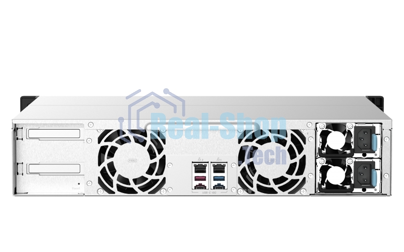 Сетевое хранилище без дисков SMB QNAP TS-1273AU-RP-8G NAS 12 HDD trays, 2x 2.5 GbE, rackmount, 2 PSU. 4-core AMD V1500B2,2 GHz, RAM 8 Gb (8 Gb UDIMM DDR4 (1 x 8 Gb) up to 32 Gb (2 x 16 Gb)). W/o rail kit RAIL-B02