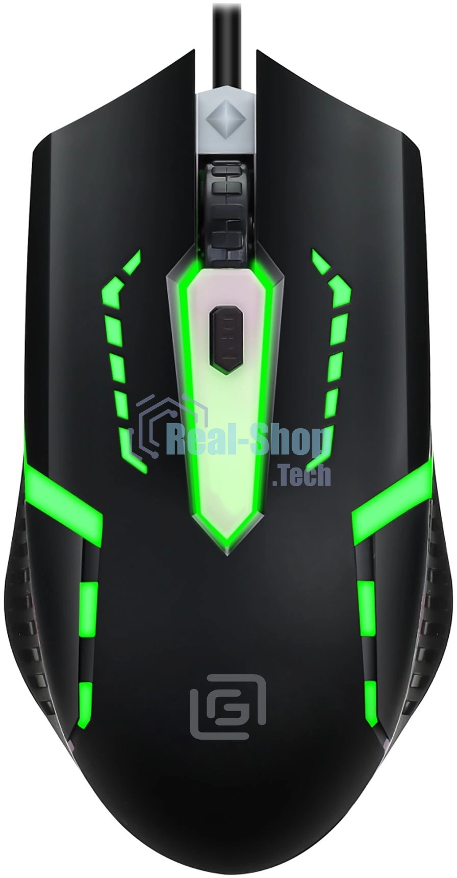 Мышь проводная Oklick 398G черный, 2400 dpi, USB, кнопки - 4