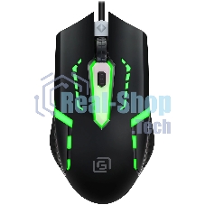 Мышь проводная Oklick 398G черный, 2400 dpi, USB, кнопки - 4