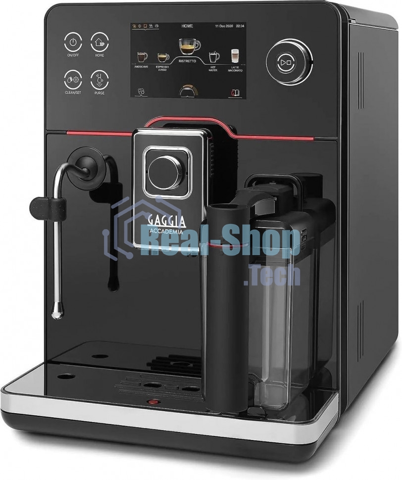 Кофемашина автоматическая Gaggia RI9781/01 NEW ACCADEMIA GLASS черный, молотый/зерновой, 1.6 л, 1900 Вт, 15 бар