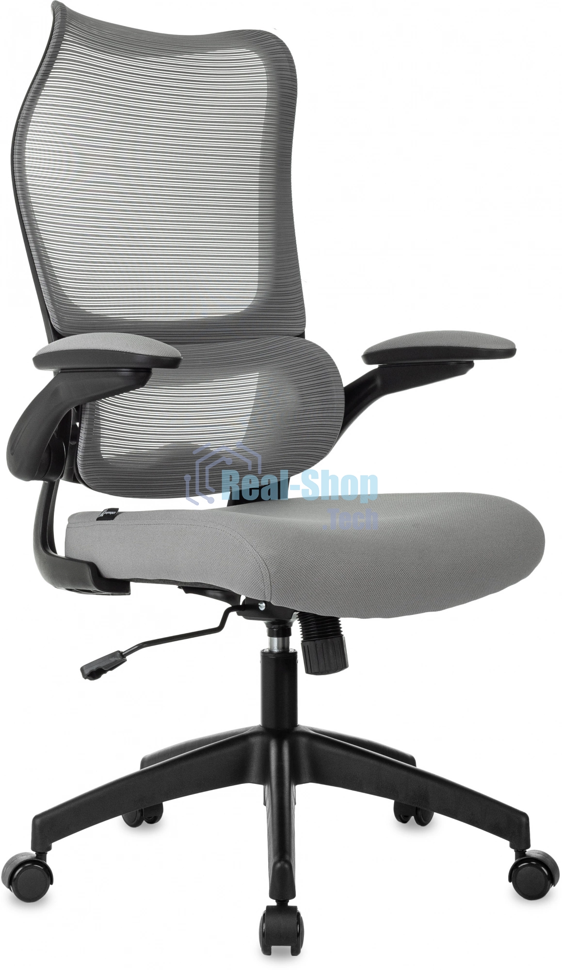 Кресло руководителя Бюрократ Sigma 1 серый, сетка/ткань, крестов. пластик