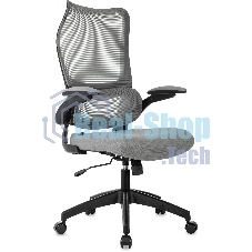 Кресло руководителя Бюрократ Sigma 1 серый, сетка/ткань, крестов. пластик