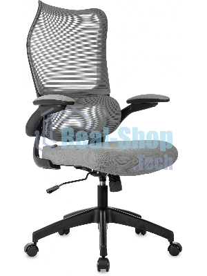 Кресло руководителя Бюрократ Sigma 1 серый, сетка/ткань, крестов. пластик