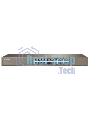 Коммутатор неуправляемый IP-COM F1024 24 порта, 24x100 Мбит/с, установка в стойку, металлический корпус