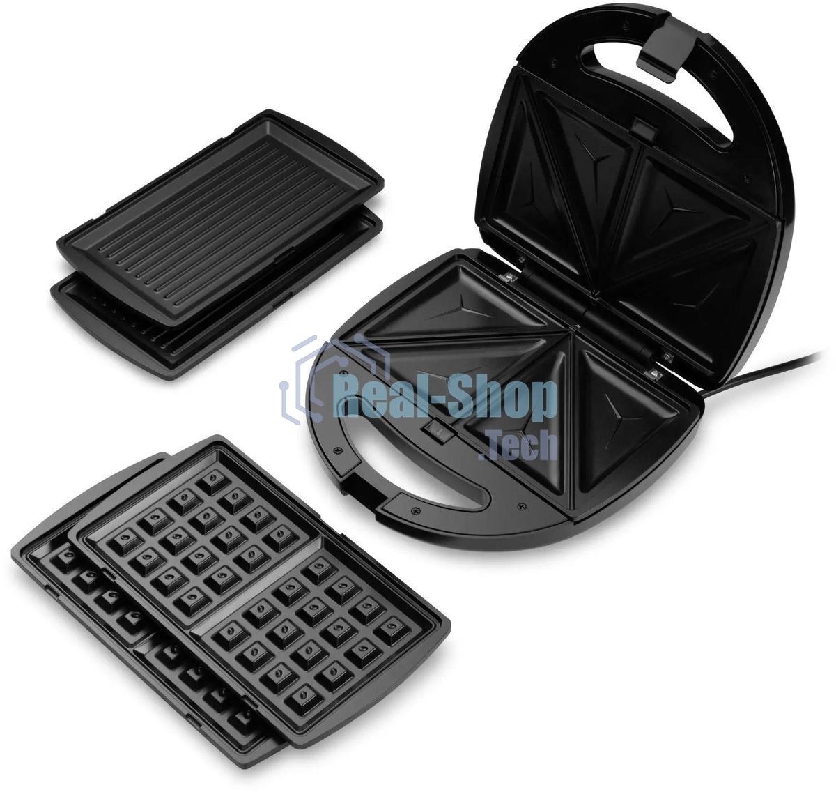 Сэндвичница Starwind SSW2346 750Вт черный/серебристый