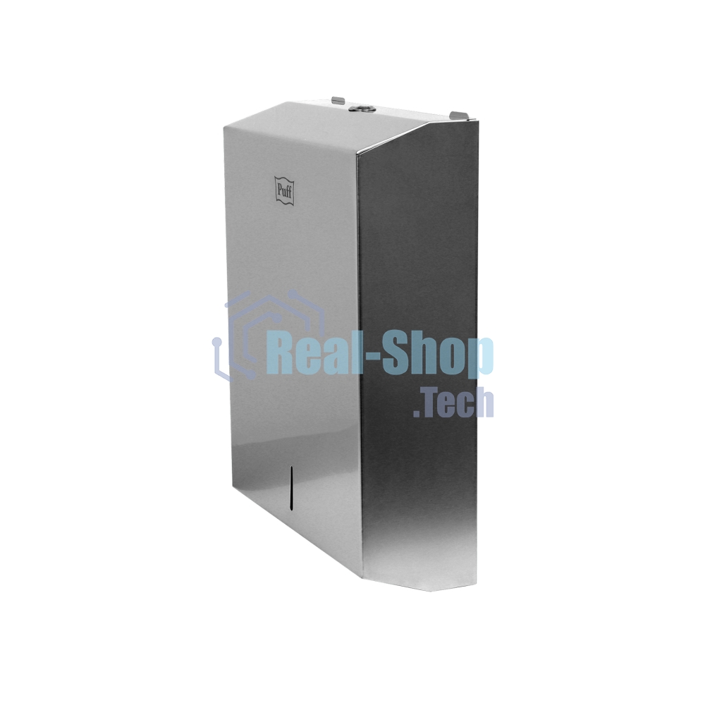 Диспенсер бумажных полотенец Puff 5615, хром мат., антивандальный с ключом