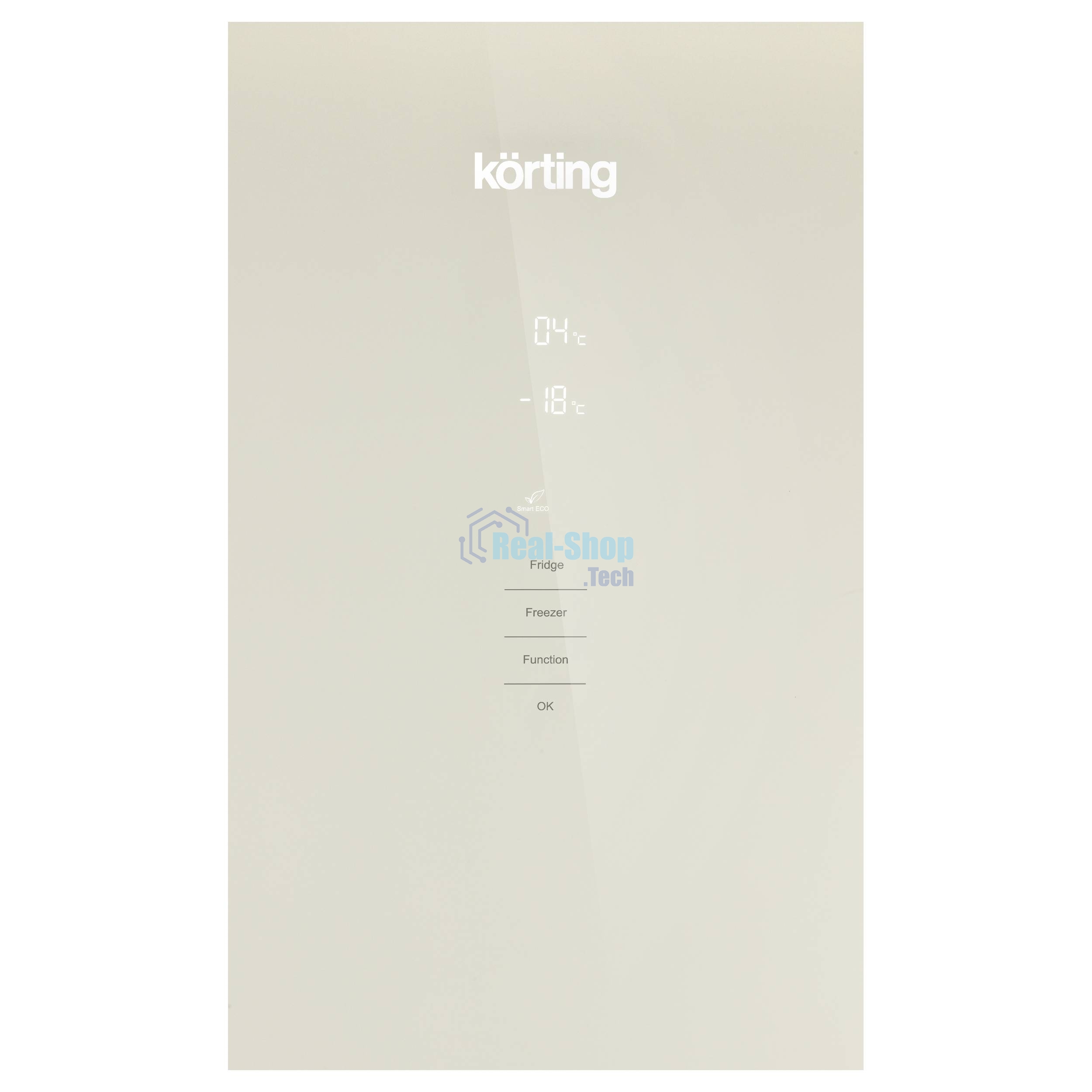 Холодильник Korting KNFC 62370 GB бежевое стекло двухкамерный 257/94л морозилка снизу, No Frost