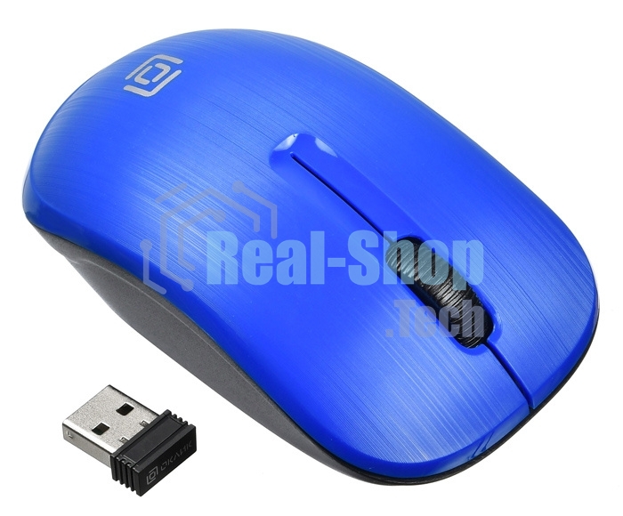 Мышь беспроводная Oklick 525MW голубой, 1000 dpi, радиоканал, USB, кнопки - 3