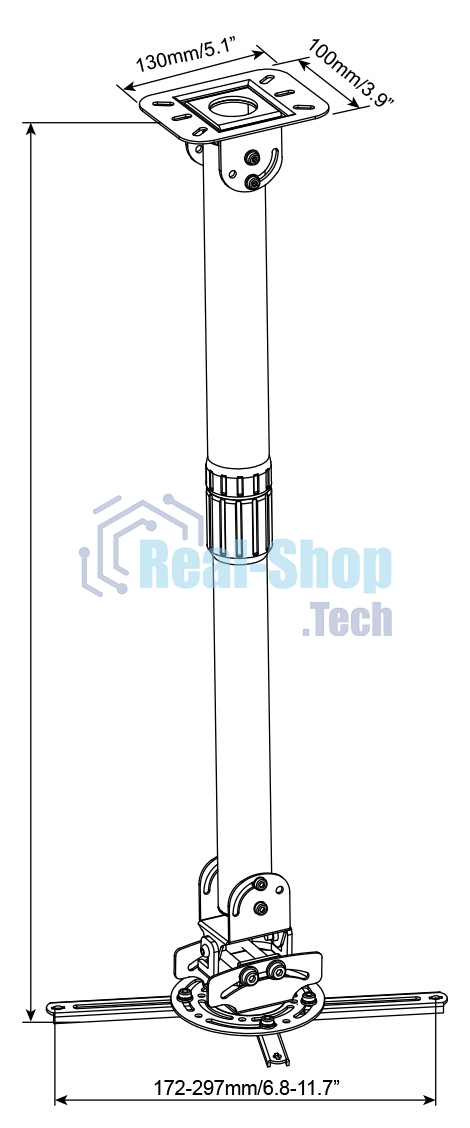 Кронштейн для проектора Cactus CS-VM-PR16L-BK черный макс.13.6кг настенный и потолочный поворот и наклон