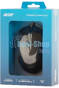 Мышь проводная Acer OMW150 черный, 4800 dpi, USB, кнопки - 8
