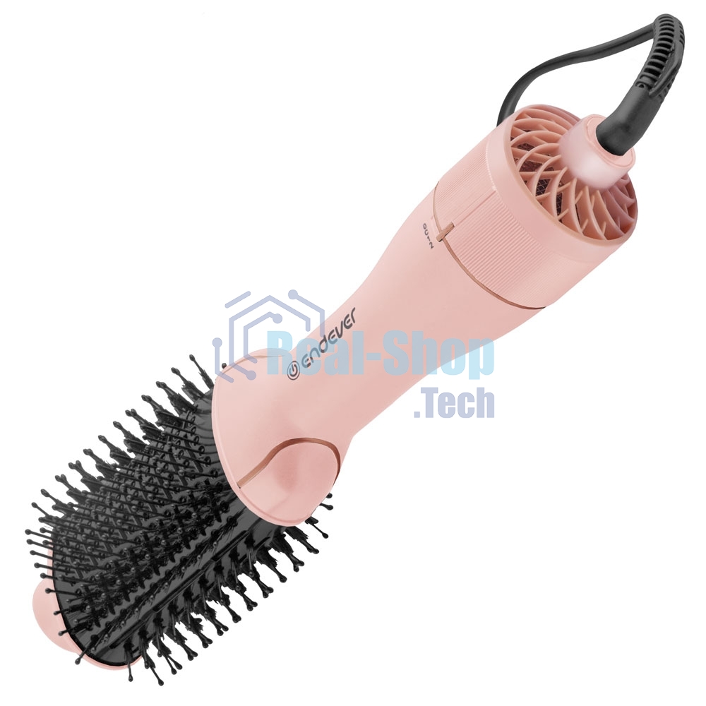 Стайлер Endever Aurora-498 Мощность 1200 Вт, светло-розовый, 3 режима температуры и скорости, керамическое покрытие