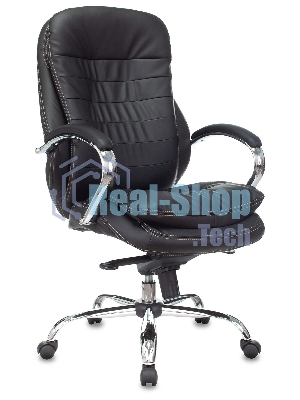 Кресло руководителя Бюрократ T-9950/BLACK-PU сиденье черный, искусственная кожа, крестовина хром