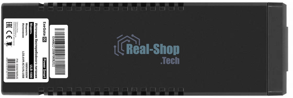 Источник бесперебойного питания ExeGate Power Smart ULB-1000.LCD.AVR.4C13.RJ.USB / 1000 ВА / 550 Вт / 4 x IEC 320 C13