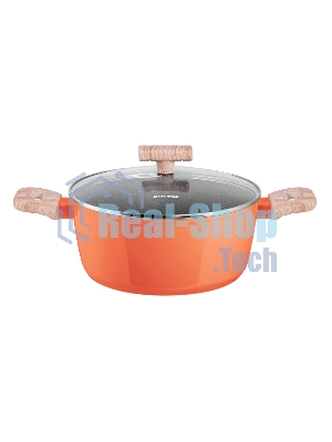 Кастрюля Maunfeld MARTA MCS41FA06CL из кованого алюминия со стеклянной крышкой, 24 см, 4,1 л.