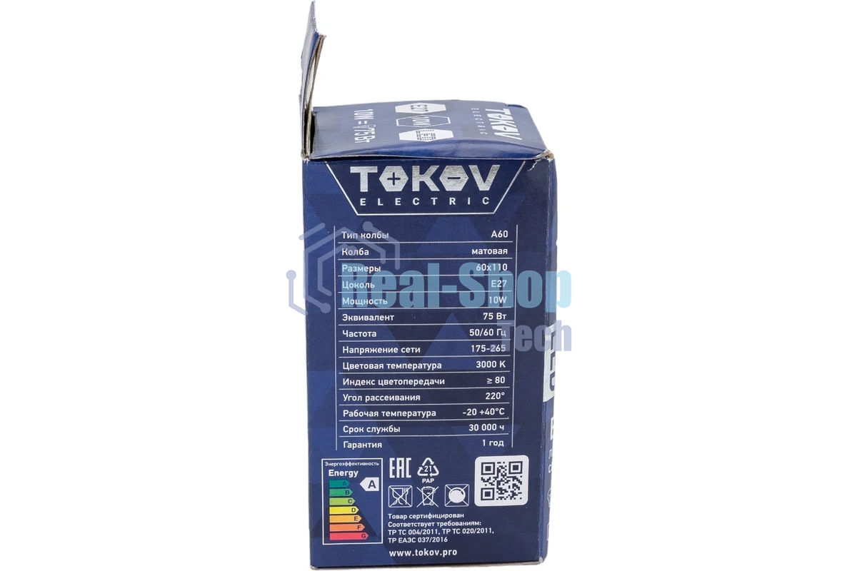 Лампа светодиодная TOKOV ELECTRIC 10 Вт А60 3000К Е27 175-265 В