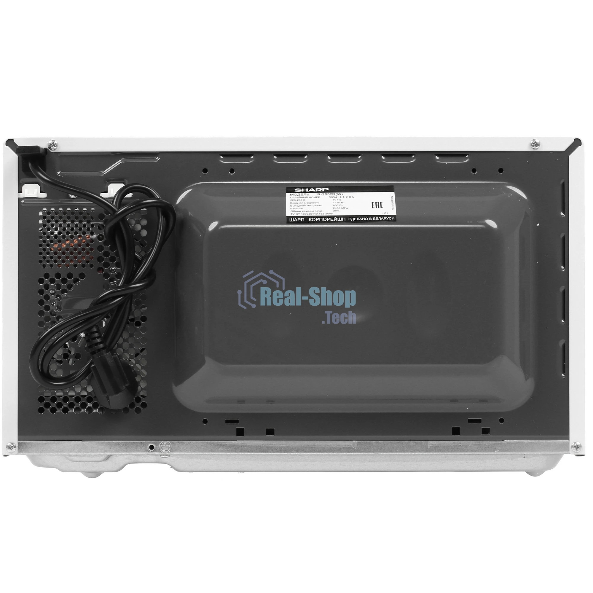 Микроволновая печь Sharp R2852RW белый, 20 л, 800 Вт, переключатели - кнопки/поворотный механизм