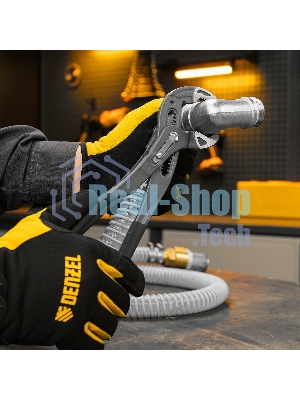 Клещи переставные Denzel кнопочный механизм, обливные рукоятки, 300 мм